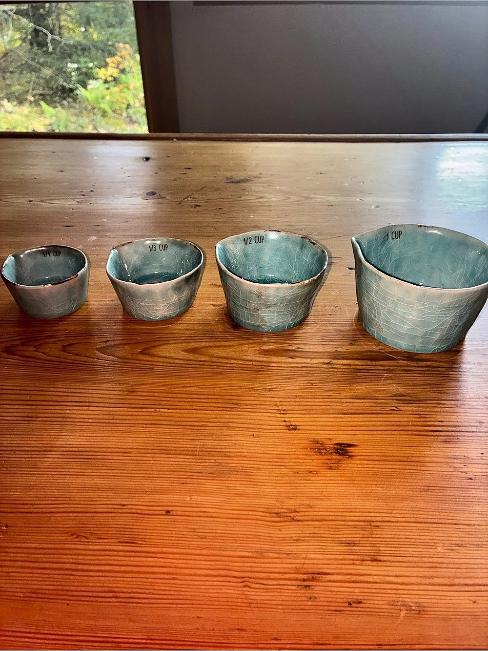 Creative Co-op reactive stoneware crackle glaze measuring cups